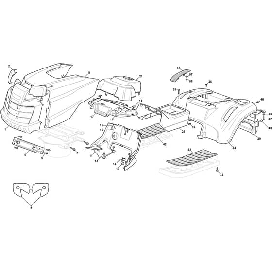 GT 43HR - 2021 - 2T1210447/AT1 - Atco Ride On Mower Body Diagram