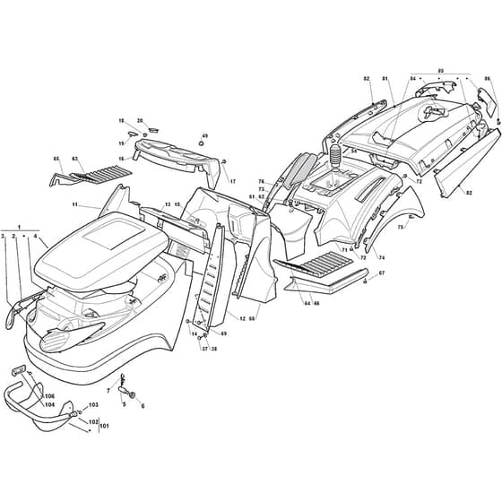GT 48H Twin - 2013-2020 - 2T1310247/AT3 - Atco Ride On Mower Body Diagram