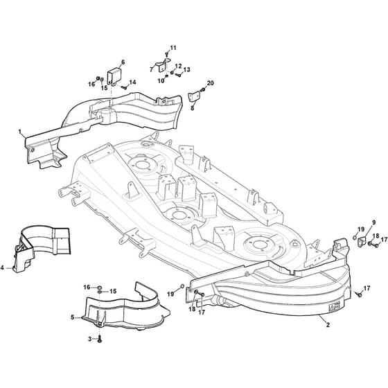 GTL 46HR Twin - 2017-2020 - 2T1945247/AT7 - Atco Ride On Mower Guards Diagram