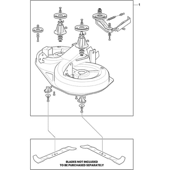 GTX 36H - 2021-2022 - 2T0410647/AT8 - Atco Ride On Mower Cutting Deck Diagram