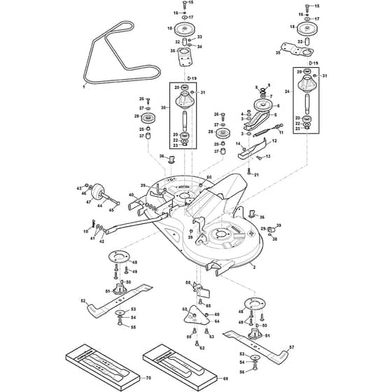 GTX 38H Twin - 2025 - 2T0830447/AT1 - Atco Ride On Mower Cutting Plate Diagram