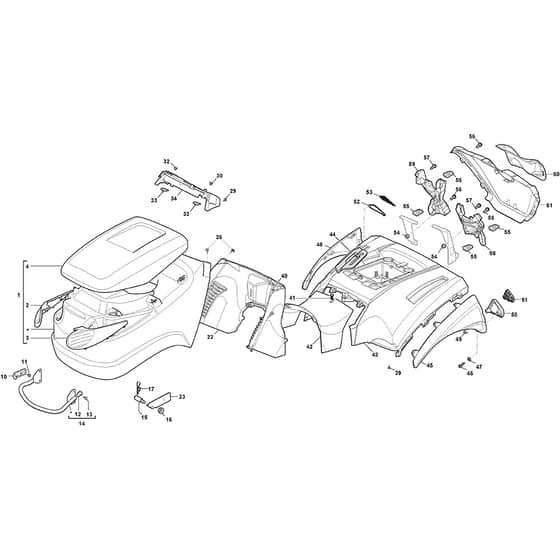 GTX 48HR 4WD - 2021 - 2T3025647/AT1 - Atco Ride On Mower Body Diagram