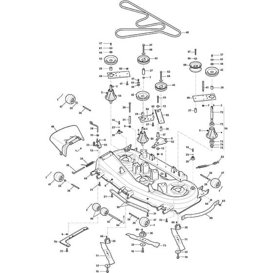 GTX 48HR 4WD - 2021 - 2T3025647/AT1 - Atco Ride On Mower Cutting Plate Diagram