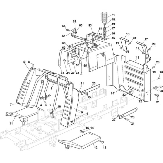 GTX 48HR 4WD - 2021 - 2T3025647/AT1 - Atco Ride On Mower Frame Diagram