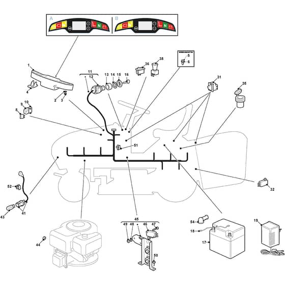 GTXE 40H 4WD - 2021-2022 - 2T1425247/AT9 - Atco Ride On Mower Electrical Parts Diagram