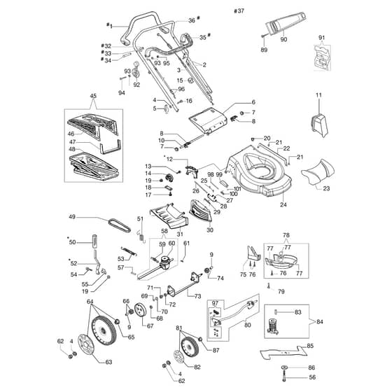GV 53 TBX ALLROAD PLUS 4 - Oleo-Mac Rotary Mower Complete illustrated parts list Diagram