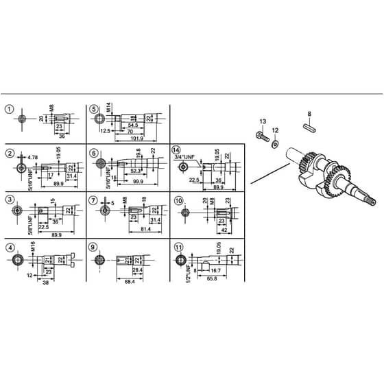 Belle Honda GX120 UT2 - Crankshaft