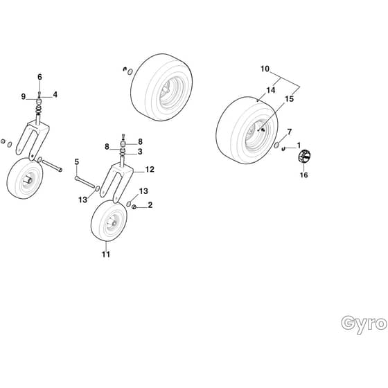 Gyro 500e - 2022-2025 - 2F7062505/ST1 - Stiga Zero Turn Mower Wheel Diagram