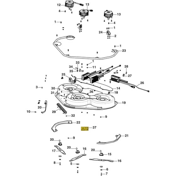 Gyro 900e - 2023 - 2F7064705/ST1 - Stiga Zero Turn Mower Mower Deck Diagram