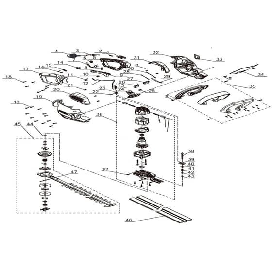 Cobra H60E - Hedge Trimmer Main Diagram