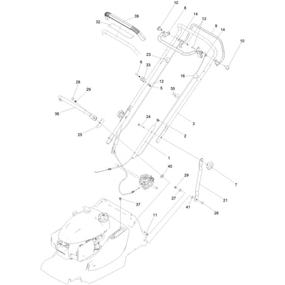 Hayter Harrier Harrier 41 - 379B (418000101 - 999999999) Handlebar and Controls