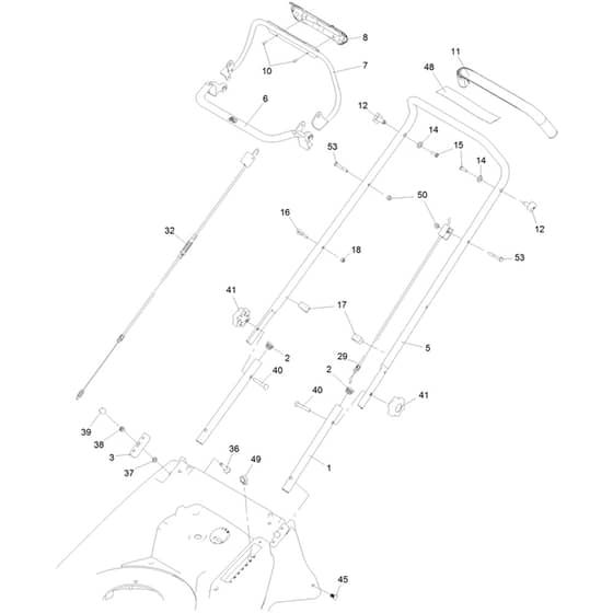Hayter Harrier Harrier 56 - 574A (412469900 - 499999999) Handlebar and Controls