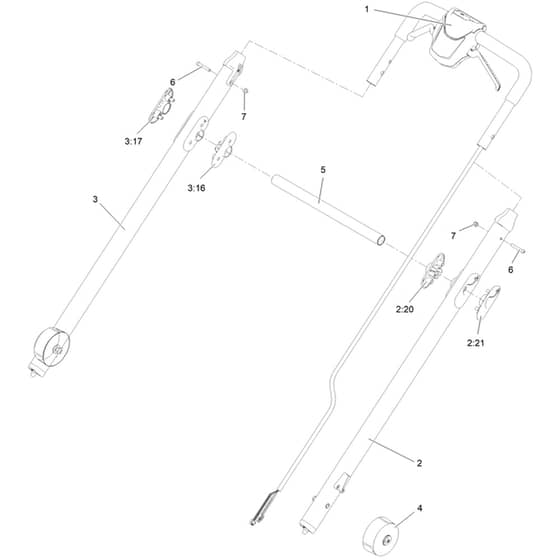 Hayter Hawk Hawk 36 - 543A (325000521 - 325999999) Handlebar and Controls
