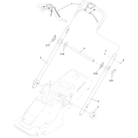 Hayter Hawk Hawk 43 - 545A (322000001 - 322999999) Handlebar and Controls
