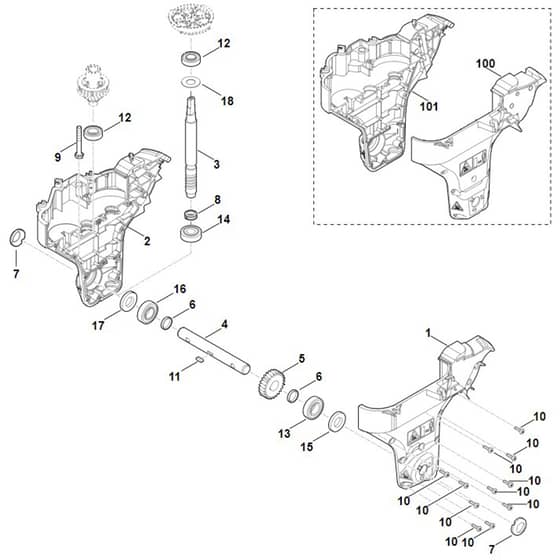 Viking HB445.0 R - Gear Head - Parts Diagram