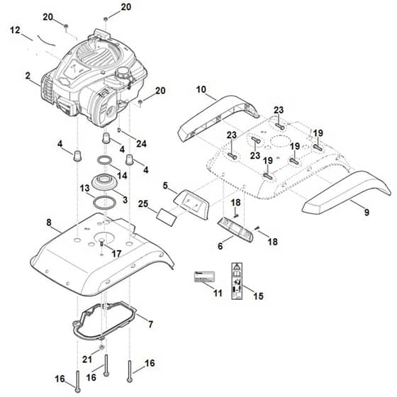 Viking HB445.2 R - Motor-Engine Cover - Parts Diagram