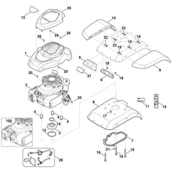 Viking HB585.1 - Motor-Engine Cover - Parts Diagram