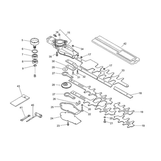 Gear Case, Cutter, Tools (S/N 114001 to 199999, 35501401 and after)