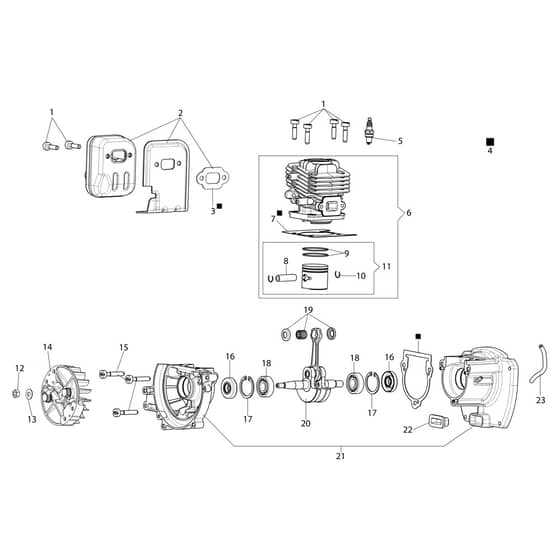 HC 247 P - Oleo-Mac Hedge Trimmer Engine Diagram