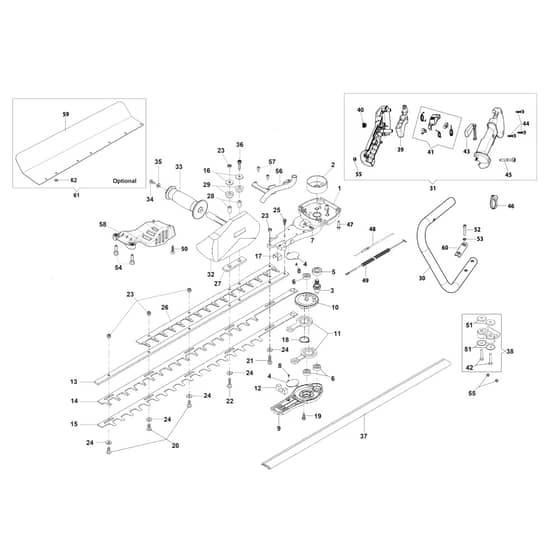 HCS 247 P - Oleo-Mac Hedge Trimmer Blades assy Diagram