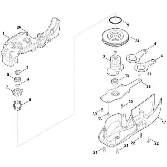 Viking HE515 - Reduction Gear Unit - Parts Diagram