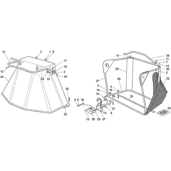 Honda HF1211K2-HE (2000001-2499999) -  Grass Catcher Group Diagram