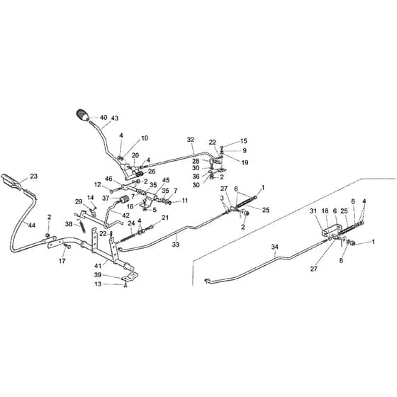 Honda HF1211K2-SE (1000001-1099999) -  Brake and Gearbox Contro Diagram