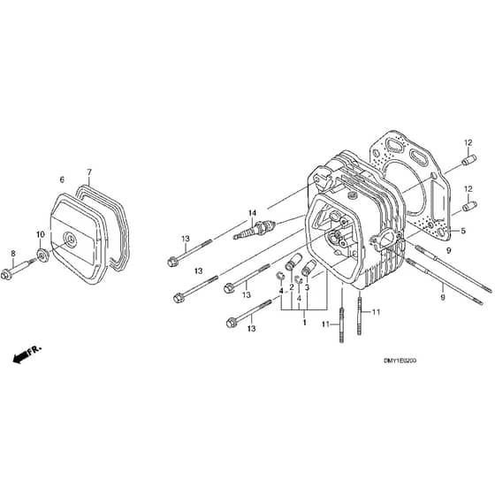 Honda HF1211K2-SE (1100001-1199999) -  Cylinder Head Diagram