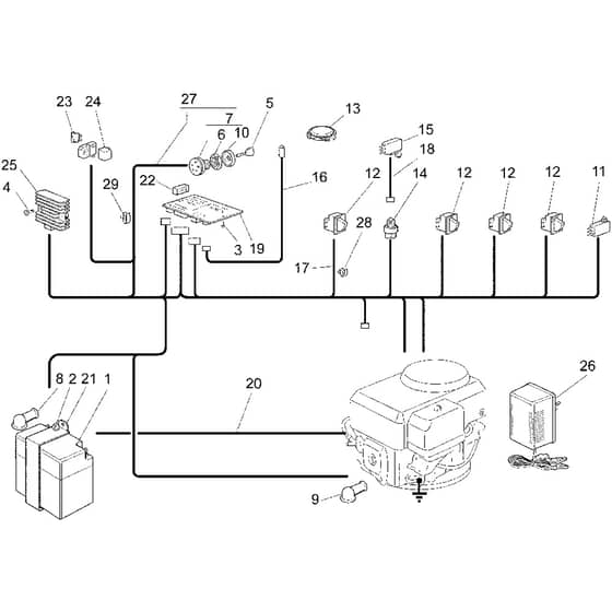 Honda HF1211K2-SE (8300001-8699999) -  Electrical Parts Group Diagram