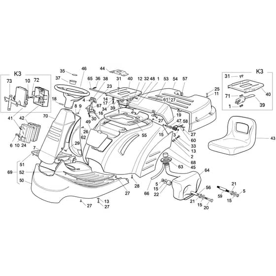 Honda HF1211K3-HE -  Body Group Diagram