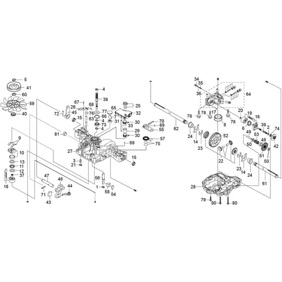 Honda HF1211K3-HE -  Gearbox Diagram