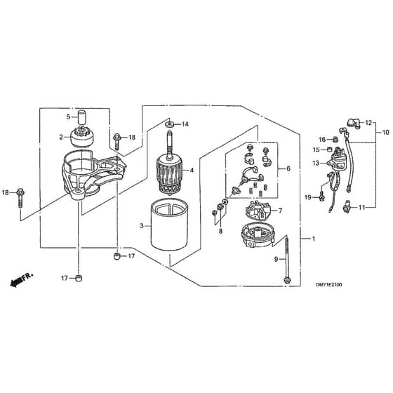 Honda HF1211K3-HE -  Starter Motor Diagram