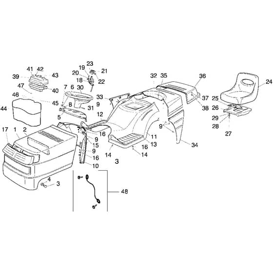 Honda HF2113-HE -  Body Group Diagram