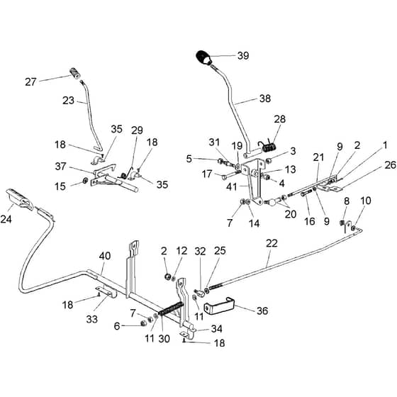 Honda HF2114K1-SE -  Brake and Gearbox Contro Diagram