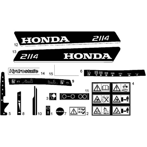 Honda HF2114K1-SE -  Labels Diagram