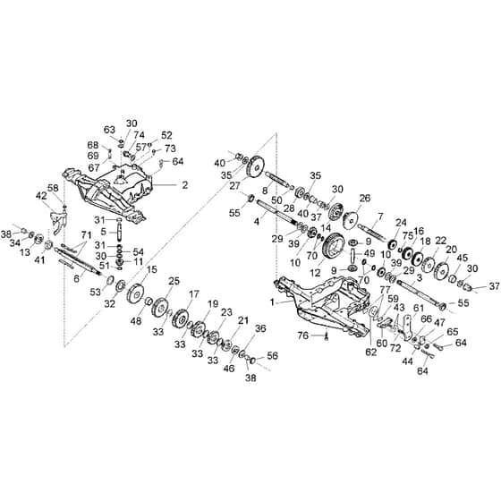 Honda HF2114K2-SE -  Gearbox Diagram
