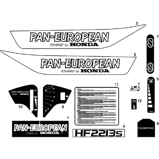 Honda HF2213-SF -  Labels Diagram