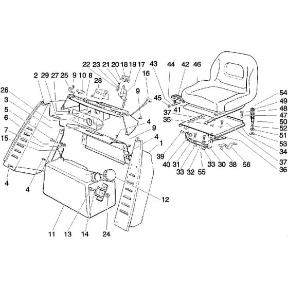 Honda HF2213K2-H (8000001-8999999) -  Dashboard/Seat Assembly Diagram