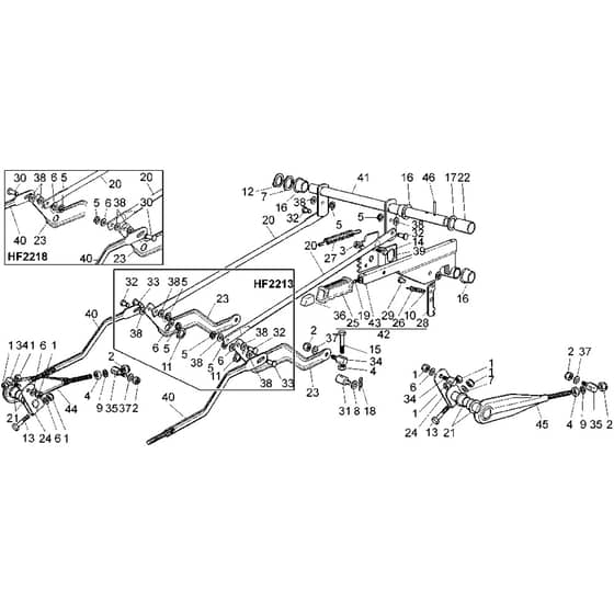 Honda HF2213K3-HE -  Cutting Plate Lifting Diagram