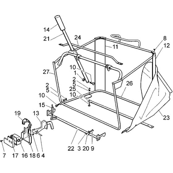 Honda HF2213K3-HE -  Grass Catcher Group Diagram