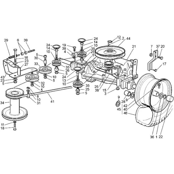Honda HF2216-SE -  Gearbox Diagram