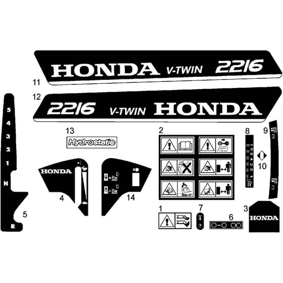 Honda HF2216-SE -  Labels Diagram