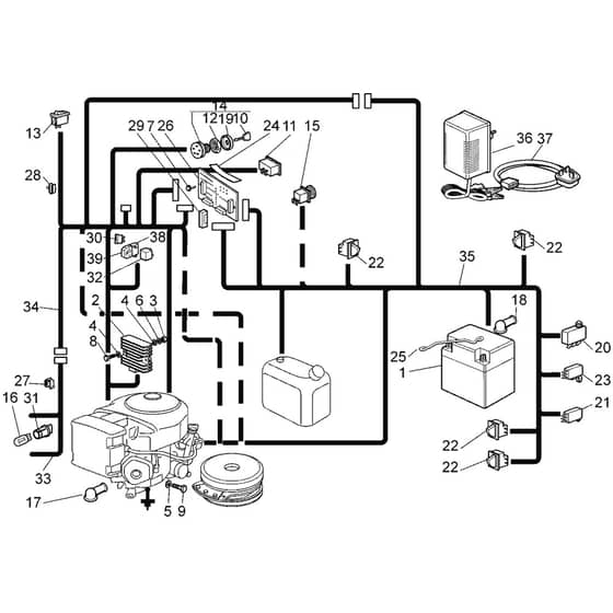 Honda HF2216K1-SE -  Electrical Parts Group (HE/HLE) Diagram
