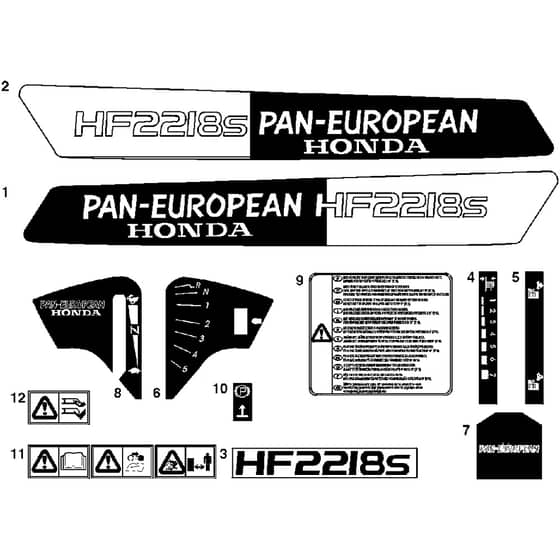 Honda HF2218-SL -  Labels Diagram