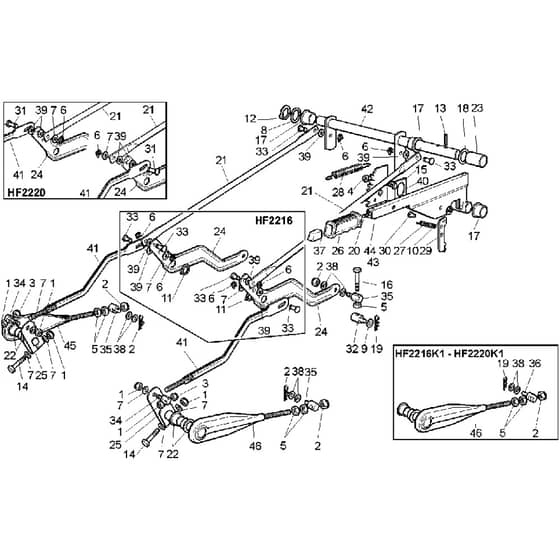 Honda HF2220K1-HLE -  Cutting Plate Lifting Diagram