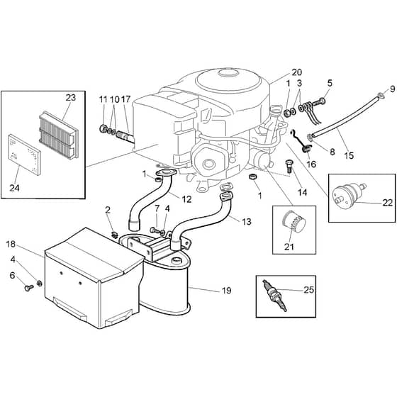 Honda HF2220K1-HLE -  Engines (GXV610K1 QYF4) Diagram