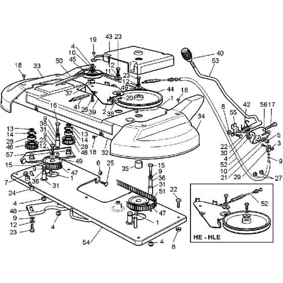 Honda HF2220K1-SLE -  Blade Drive Diagram