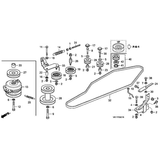 Honda HF2315-HME -  Mission Pulley Diagram