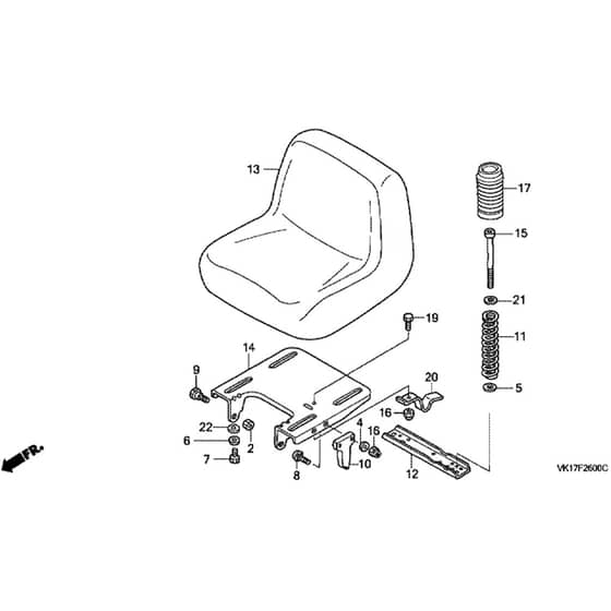 Honda HF2315-SBEA -  Seat Diagram