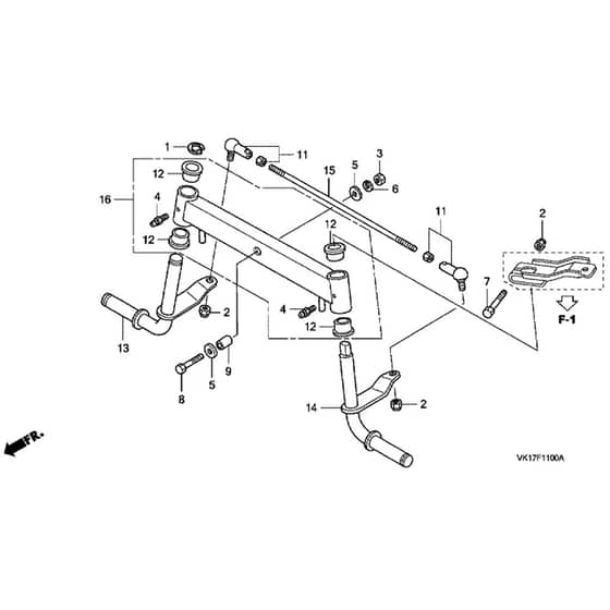 Honda HF2315K1-HMEA -  Front Axle Diagram